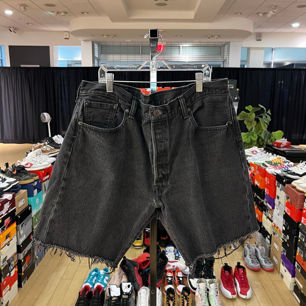 Levi's Black Jean Shorts Sz 36 Altered
